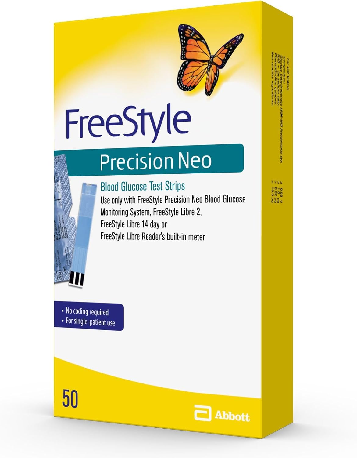 FreeStyle Precision Neo Test Strips 50 Count – Blood Glucose Monitoring with Extra Discount